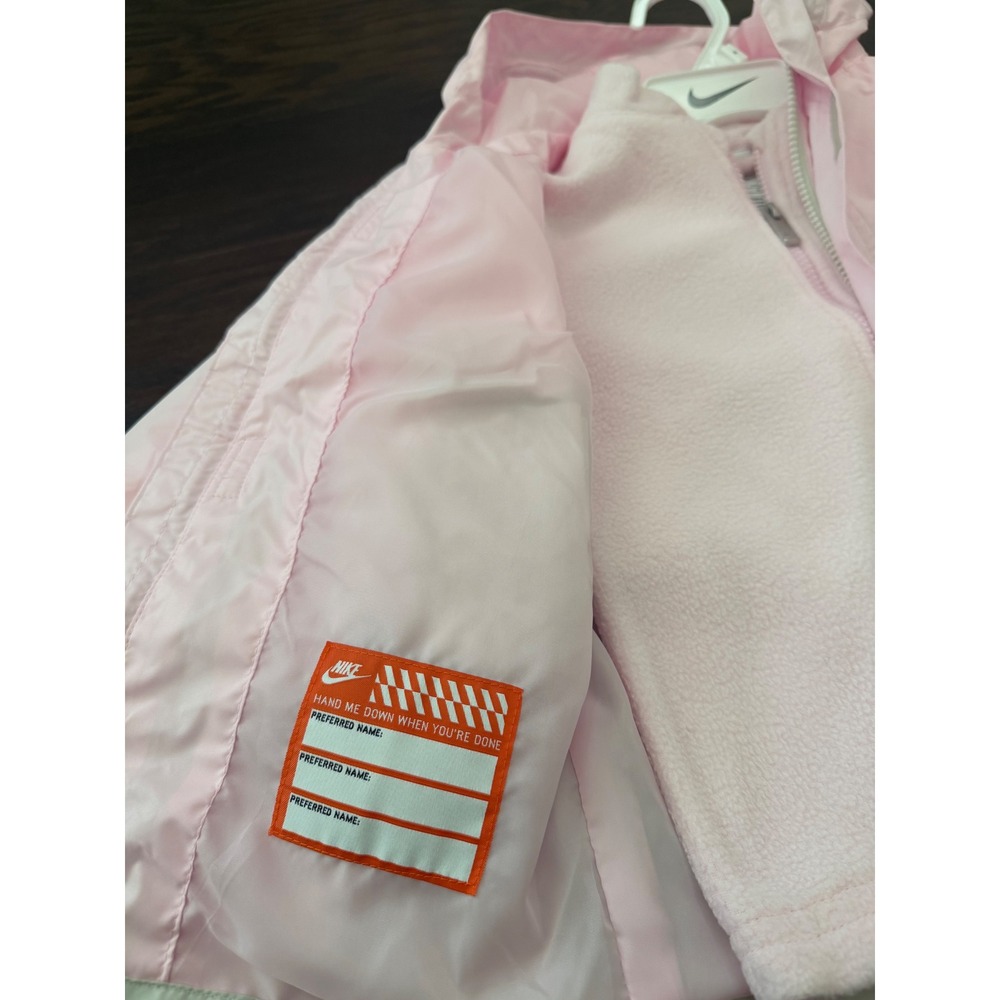 Nike Kids Windrunner 3-in-1 Jacket Fleece Liner Pink Foam 36M914-A9Y Size 4 - Picture 5 of 9